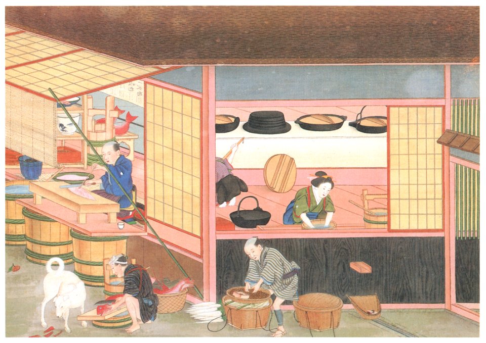 Kawahara Keiga – Preparations for a wedding feast [from Catalogue of the Exhibition of Keiga Kawahara]