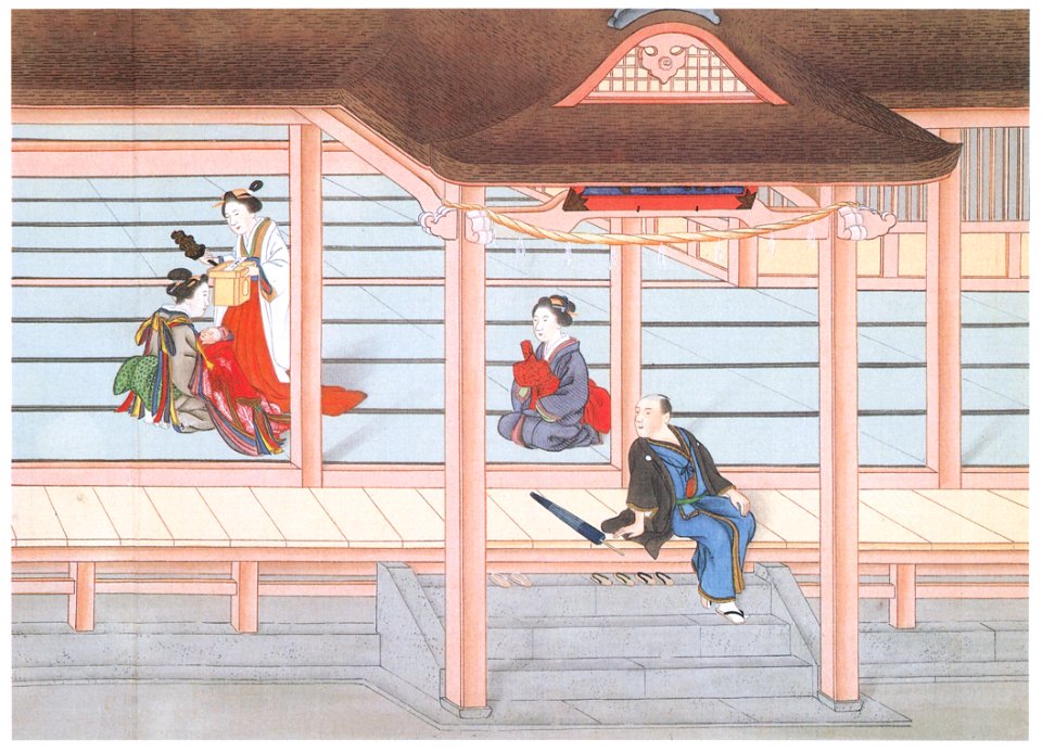 Kawahara Keiga – The newborn baby’s first visit to the tutelary shrin [from Catalogue of the Exhibition of Keiga Kawahara]