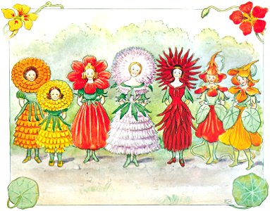 Elsa Beskow – Plate 14 [from Little Lasse in the garden]. Free illustration for personal and commercial use.