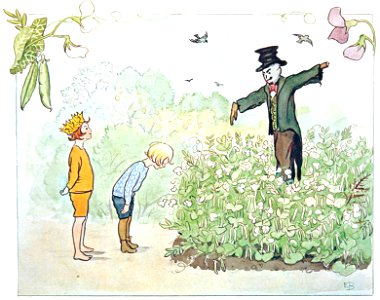 Elsa Beskow – Plate 6 [from Little Lasse in the garden]. Free illustration for personal and commercial use.