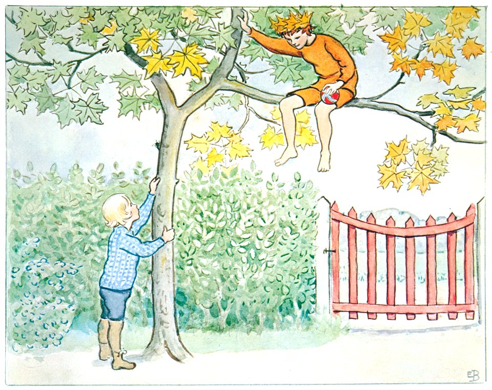 Elsa Beskow – Plate 1 [from Little Lasse in the garden]