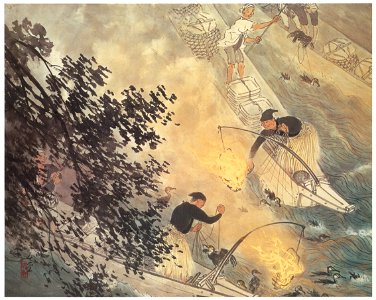 Kawai Gyokudō – Cormorant Fishing [from The Exhibition of Kawai Gyokudō in memory of the 50th anniversary after his death]
