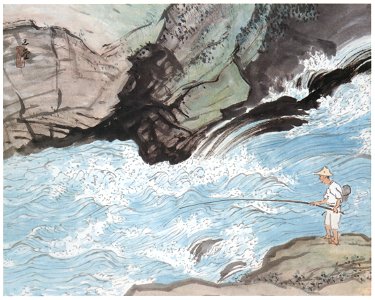 Kawai Gyokudō – Ayu Fishing [from The Exhibition of Kawai Gyokudō in memory of the 50th anniversary after his death]