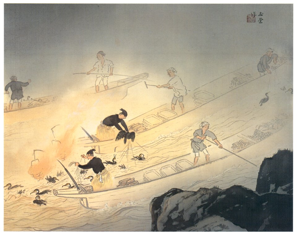 Kawai Gyokudō – Cormorant Fishing [from The Exhibition of Kawai Gyokudō in memory of the 50th anniversary after his death]