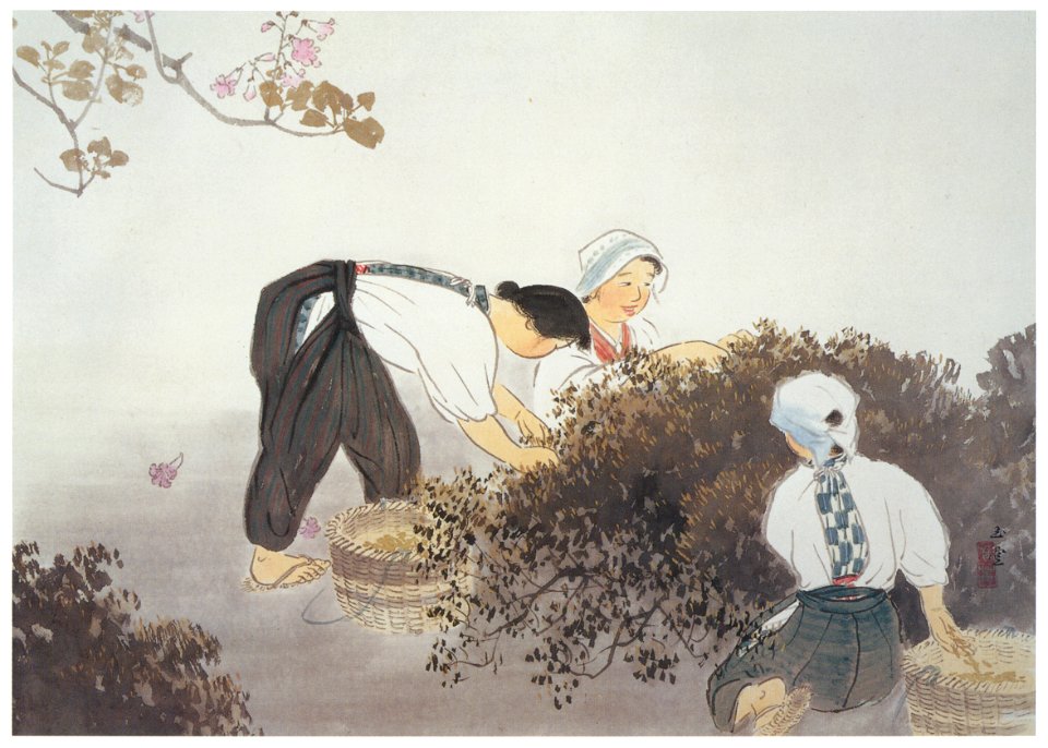 Kawai Gyokudō – Tea Picking [from The Exhibition of Kawai Gyokudō in memory of the 50th anniversary after his death]