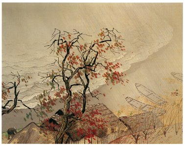 Kawai Gyokudō – Drizzling Rain [from The Exhibition of Kawai Gyokudō in memory of the 50th anniversary after his death]