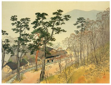 Kawai Gyokudō – Nakasendō in Spring [from The Exhibition of Kawai Gyokudō in memory of the 50th anniversary after his death]