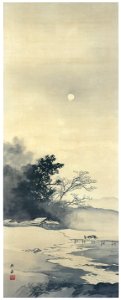 Kawai Gyokudō – Returning Home under the Moon [from The Exhibition of Kawai Gyokudō in memory of the 50th anniversary after his death]. Free illustration for personal and commercial use.