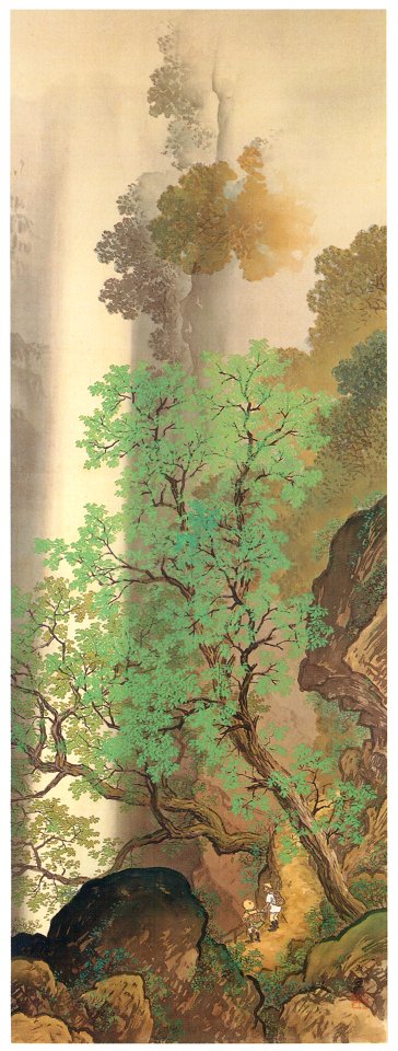 Kawai Gyokudō – Waterfall in the Shade of Trees [from The Exhibition of Kawai Gyokudō in memory of the 50th anniversary after his death]