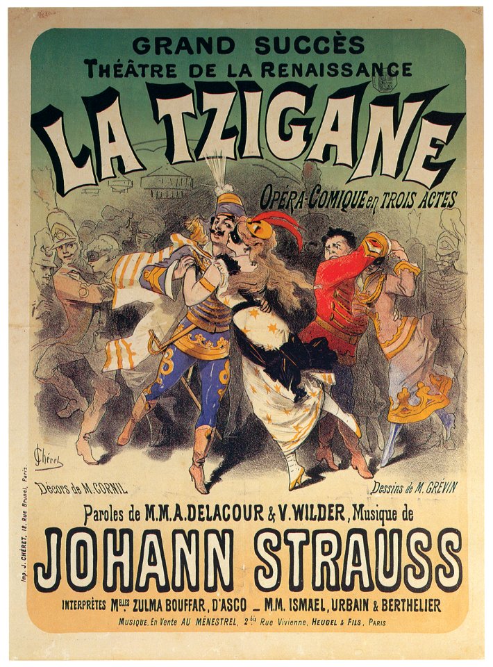 Jules Chéret – Tzigane, opéra-comique, musique de J. Strauss. Théâtre de la Renaissance [from Jules Chéret]