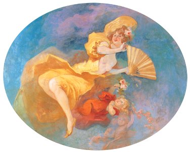 Jules Chéret – La Femme à l’Éventail [from Jules Chéret]. Free illustration for personal and commercial use.