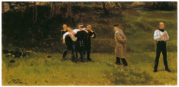 Ilya Repin – Duel [from Ilya Repin: Master Works from The State Tretyakov Gallery]. Free illustration for personal and commercial use.