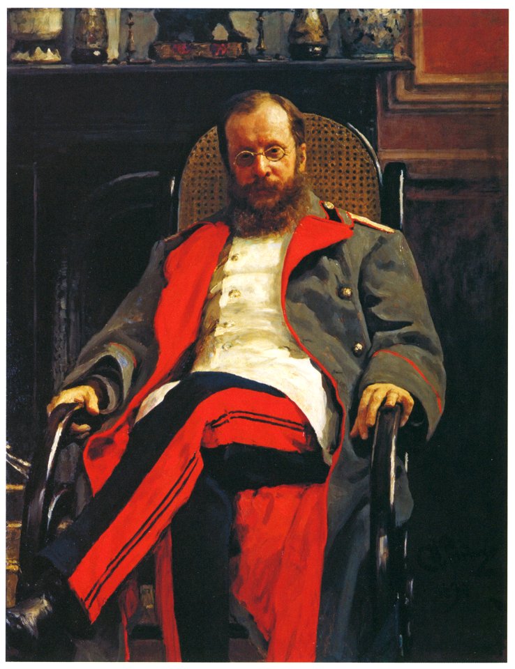 Ilya Repin – Portrait of Composer Cesar Antonovich Cui [from Ilya Repin: Master Works from The State Tretyakov Gallery]. Free illustration for personal and commercial use.