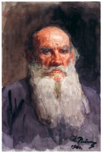 Ilya Repin – Portrait of Leo N. Tolstoy [from Ilya Repin: Master Works from The State Tretyakov Gallery]. Free illustration for personal and commercial use.