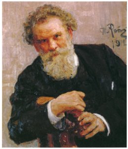 Ilya Repin – Portrait of the Writer Vladimir G. Koroienko [from Ilya Repin: Master Works from The State Tretyakov Gallery]. Free illustration for personal and commercial use.