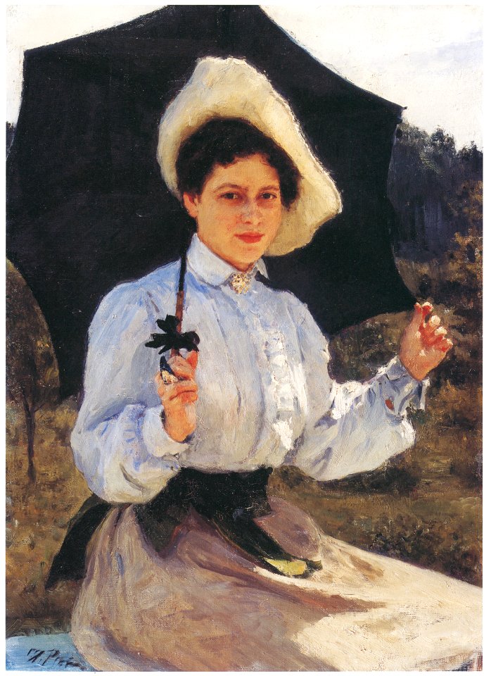 Ilya Repin – “In the Sun” Portrait of Nadezhda I. Repina, Daughter of the Painter [from Ilya Repin: Master Works from The State Tretyakov Gallery]