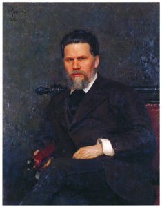 Ilya Repin – Portrait of the Painter Ivan N. Kramskoi [from Ilya Repin: Master Works from The State Tretyakov Gallery]. Free illustration for personal and commercial use.