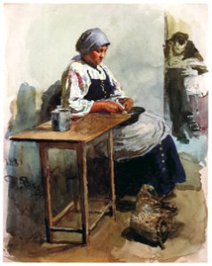 Ilya Repin – A Cook [from Ilya Repin: Master Works from The State Tretyakov Gallery]. Free illustration for personal and commercial use.