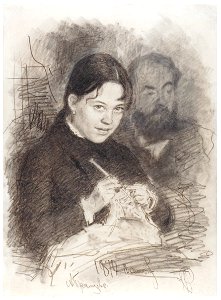 Ilya Repin – Portrait of Emiliya L. Prahkova and Rafail S. Levitsky [from Ilya Repin: Master Works from The State Tretyakov Gallery]. Free illustration for personal and commercial use.