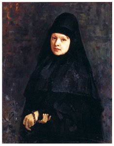 Ilya Repin – A Nun [from Ilya Repin: Master Works from The State Tretyakov Gallery]. Free illustration for personal and commercial use.