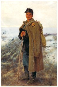 Ilya Repin – “Back Home” Hero of the Past War [from Ilya Repin: Master Works from The State Tretyakov Gallery]. Free illustration for personal and commercial use.