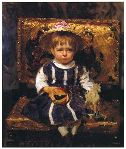 Ilya Repin – Portrait of Vera I. Repina in Her Childhood [from Ilya Repin: Master Works from The State Tretyakov Gallery]. Free illustration for personal and commercial use.