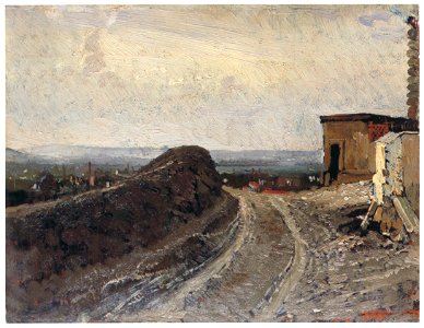 Ilya Repin – Road to Montmartre in Paris [from Ilya Repin: Master Works from The State Tretyakov Gallery]. Free illustration for personal and commercial use.