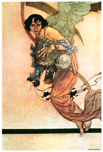 Charles Robinson – I will be true, despite thy scythe and thee (The Songs and Sonnets of William Shakespeare) [from The Fantastic Paintings of Charles & William Heath Robinson]. Free illustration for personal and commercial use.