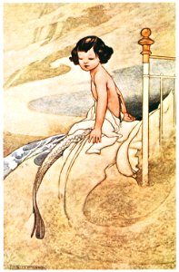 Charles Robinson – She felt herself changing. (Margaret’s Book) [from The Fantastic Paintings of Charles & William Heath Robinson]. Free illustration for personal and commercial use.