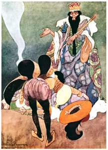 Charles Robinson – “Let the fireworks begin,” said the King. (The Remarkable Rocket) [from The Fantastic Paintings of Charles & William Heath Robinson]. Free illustration for personal and commercial use.