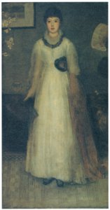 James Abbott McNeill Whistler – Harmony in Grey and Peach Colour [from Winthrop Collection of the Fogg Art Museum]. Free illustration for personal and commercial use.
