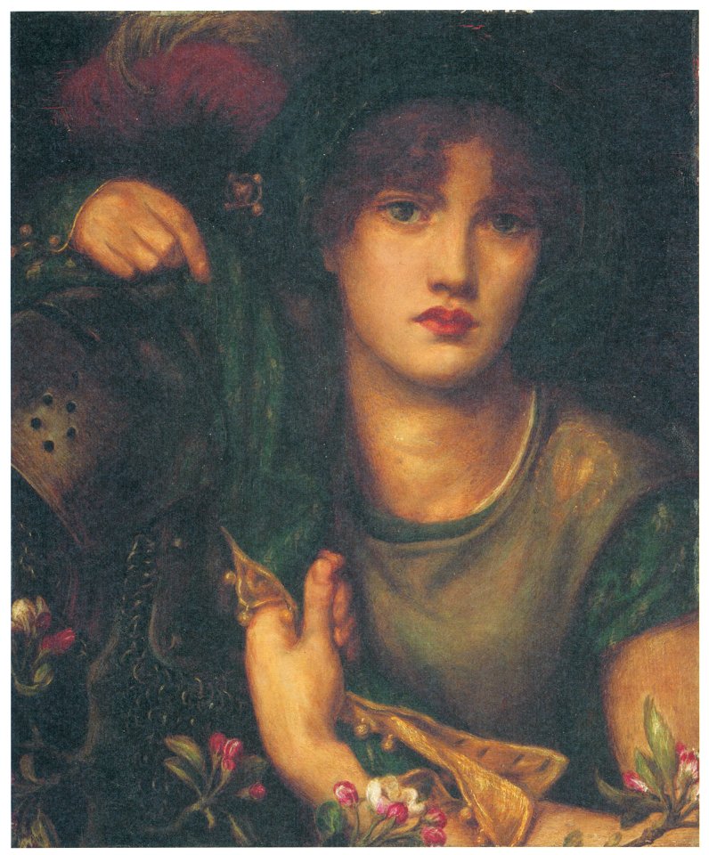 Dante Gabriel Rossetti – My Lady Greensleeves [from Winthrop Collection of the Fogg Art Museum]. Free illustration for personal and commercial use.