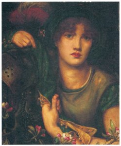 Dante Gabriel Rossetti – My Lady Greensleeves [from Winthrop Collection of the Fogg Art Museum]. Free illustration for personal and commercial use.