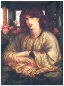 Dante Gabriel Rossetti – La Donna della Finestra [from Winthrop Collection of the Fogg Art Museum]. Free illustration for personal and commercial use.