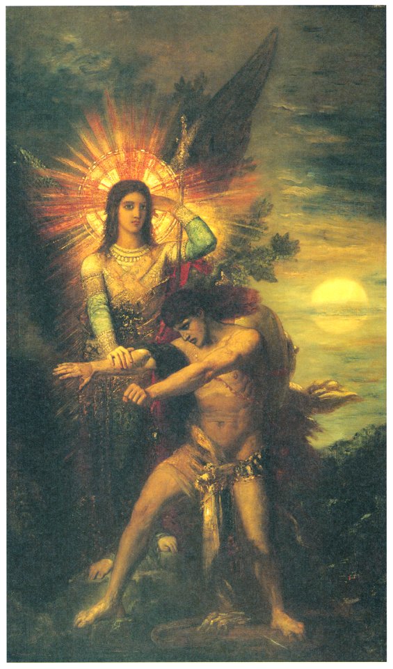 Gustave Moreau – Jacob and the Angel [from Winthrop Collection of the Fogg Art Museum]