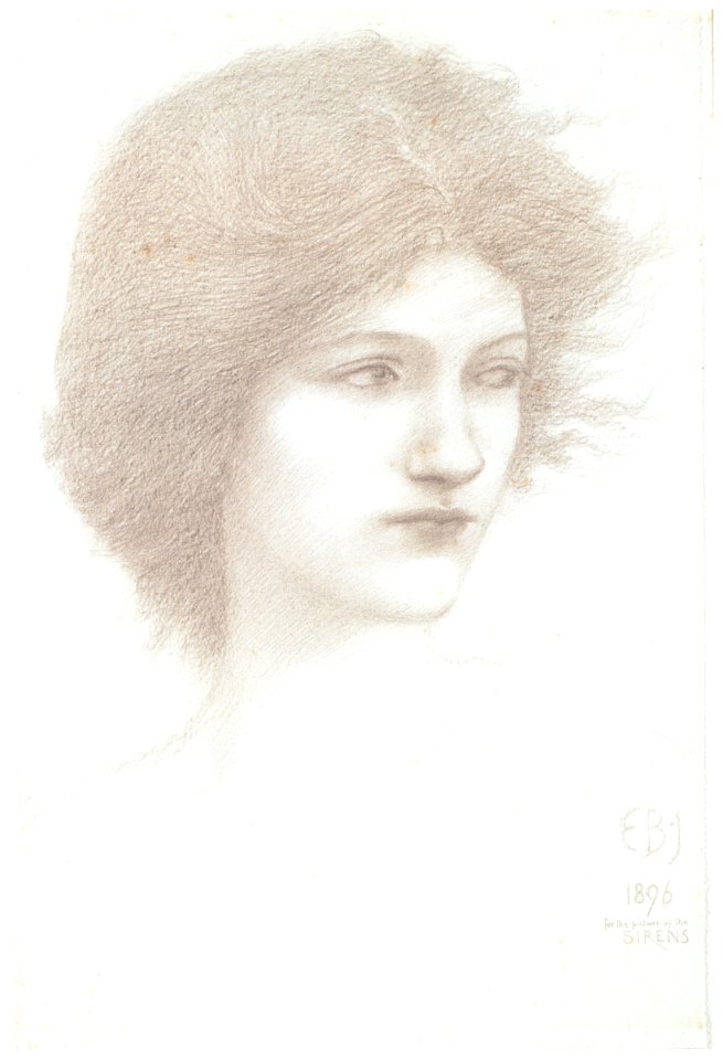 Edward Burne-Jones – A Siren [from Winthrop Collection of the Fogg Art Museum]