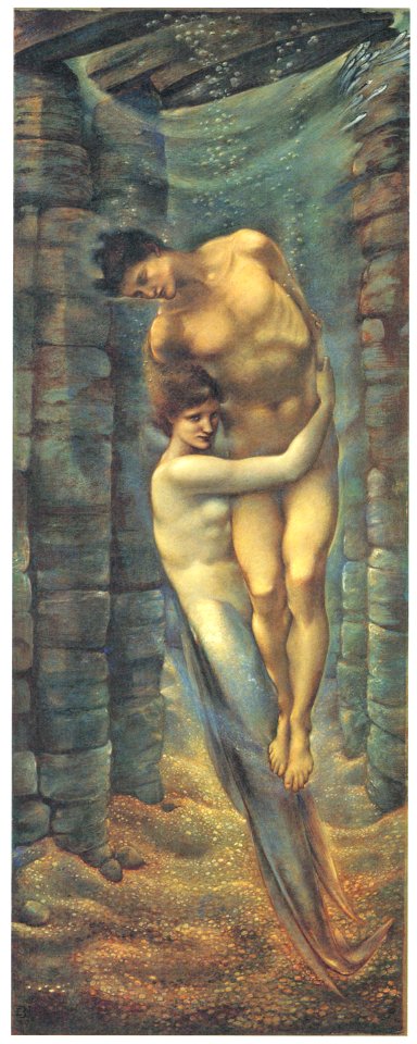 Edward Burne-Jones – The Depths of the Sea [from Winthrop Collection of the Fogg Art Museum]. Free illustration for personal and commercial use.