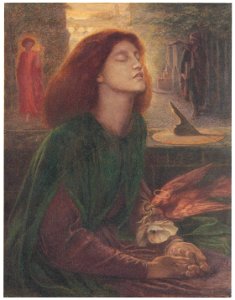 Dante Gabriel Rossetti – Beata Beatrix [from Winthrop Collection of the Fogg Art Museum]. Free illustration for personal and commercial use.