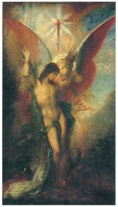 Gustave Moreau – Saint Sebastian and the Angel [from Winthrop Collection of the Fogg Art Museum]. Free illustration for personal and commercial use.