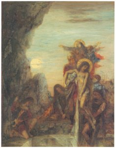 Gustave Moreau – The Entombment [from Winthrop Collection of the Fogg Art Museum]. Free illustration for personal and commercial use.