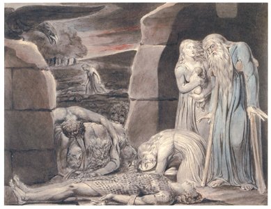 William Blake – War [from Winthrop Collection of the Fogg Art Museum]. Free illustration for personal and commercial use.