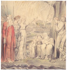 William Blake – By the Waters of Babylon [from Winthrop Collection of the Fogg Art Museum]. Free illustration for personal and commercial use.