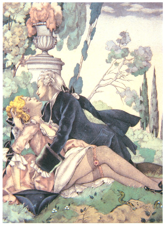 Umberto Brunelleschi – Tavola per Mémoires di G.G. Casanova 3 [from Umberto Brunelleschi Illustrazioni 1930-1949]