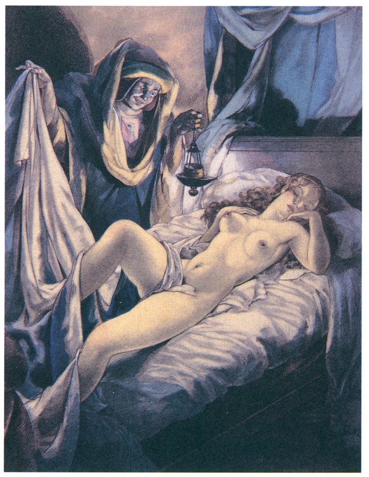 Umberto Brunelleschi – Tavola per Les Contes de Boccace 1 [from Umberto Brunelleschi Illustrazioni 1930-1949]