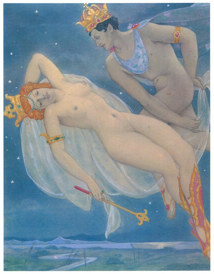 Umberto Brunelleschi – Bozzetto di una tavola per Le Songe d’une Nuit d’Eté di W. Shakespeare [from Umberto Brunelleschi Illustrazioni 1930-1949]