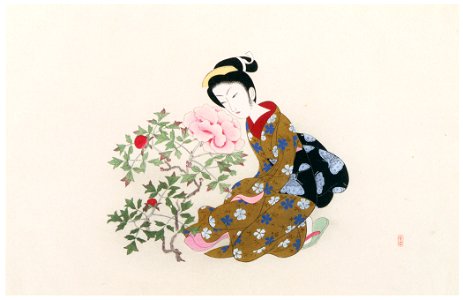 Komura Settai – Peony [from Hanga Geijutsu No.146]
