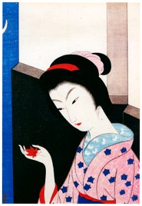 Komura Settai – Maple [from Hanga Geijutsu No.146]. Free illustration for personal and commercial use.