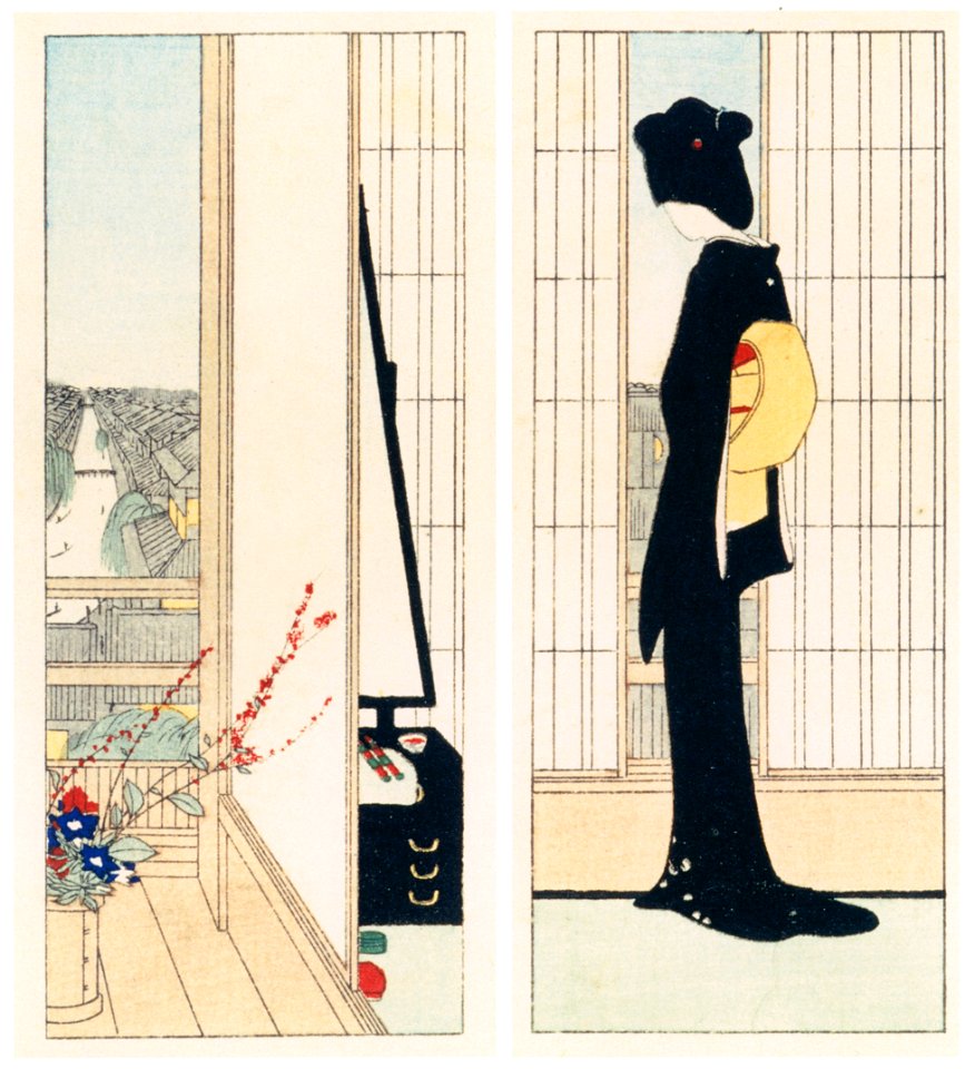 Komura Settai – Inside Front Cover from Yūri by Izumi Kyōka [from Hanga Geijutsu No.146]