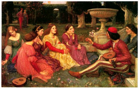 John William Waterhouse – A Tale from the Decameron [from J.W. Waterhouse]. Free illustration for personal and commercial use.