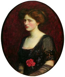 John William Waterhouse – Portrait of Mrs.Charles Schreiber [from J.W. Waterhouse]. Free illustration for personal and commercial use.